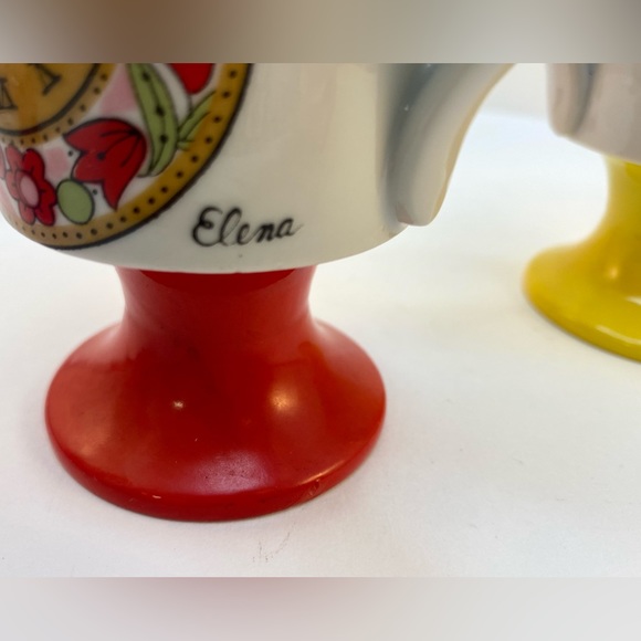 Vintage Elana Arnart 5th Ave Footed Coffee Cup set, COFFEE TIME CLOCK Steampunk - Picture 9 of 13